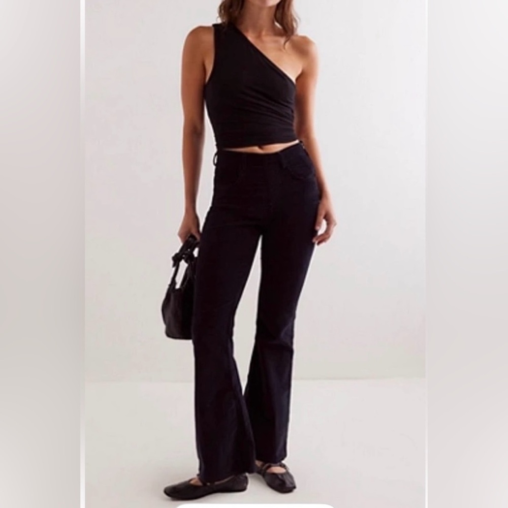 Free People/We the Free Curvy Karma Cord Flare Jeans in Jet Black Size M. NWT